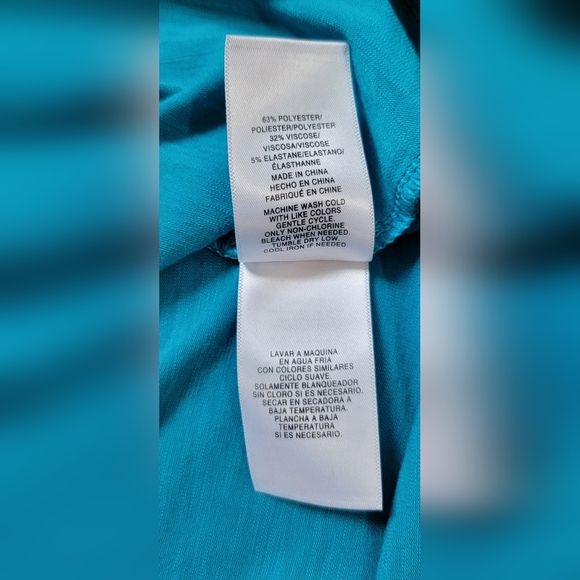 Jones New York Cold Sholder Tee Women's XL Blue w/Silver Accent Soft & Stretchy - Picture 10 of 11